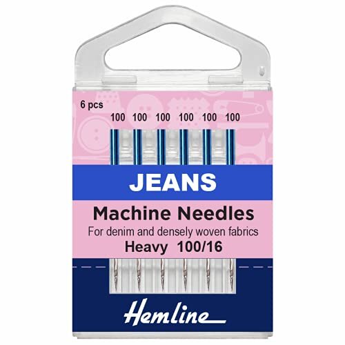 Hemline H103.100 | Heavy Jeans Machine Needles | 5pk 100/16 | Denim/Heavy Fabric